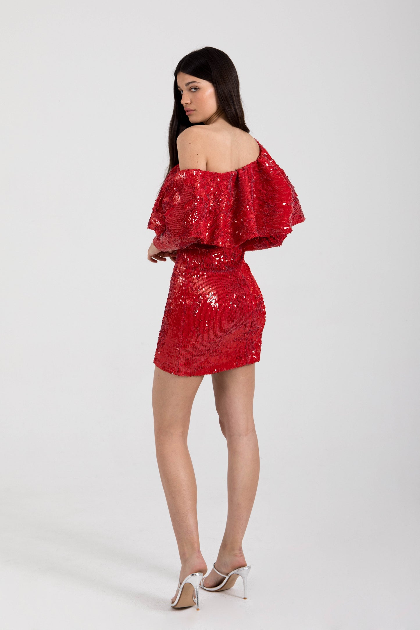 RED RUFFLE DRESS